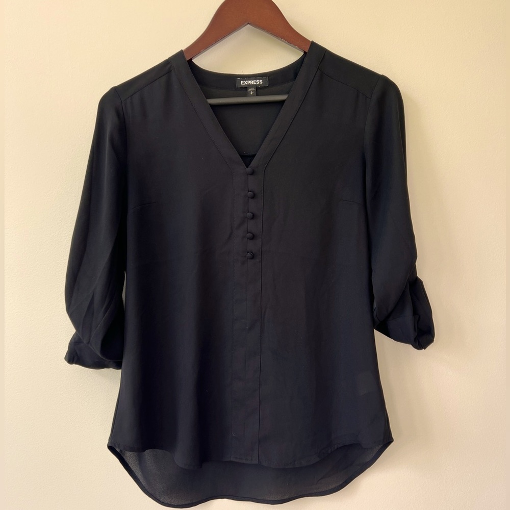 Express Black Long Sleeve Blouse, size small